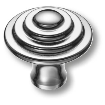 Ручка-кнопка, 1935 0038 PN, d=38мм, металл, глянцевый никель