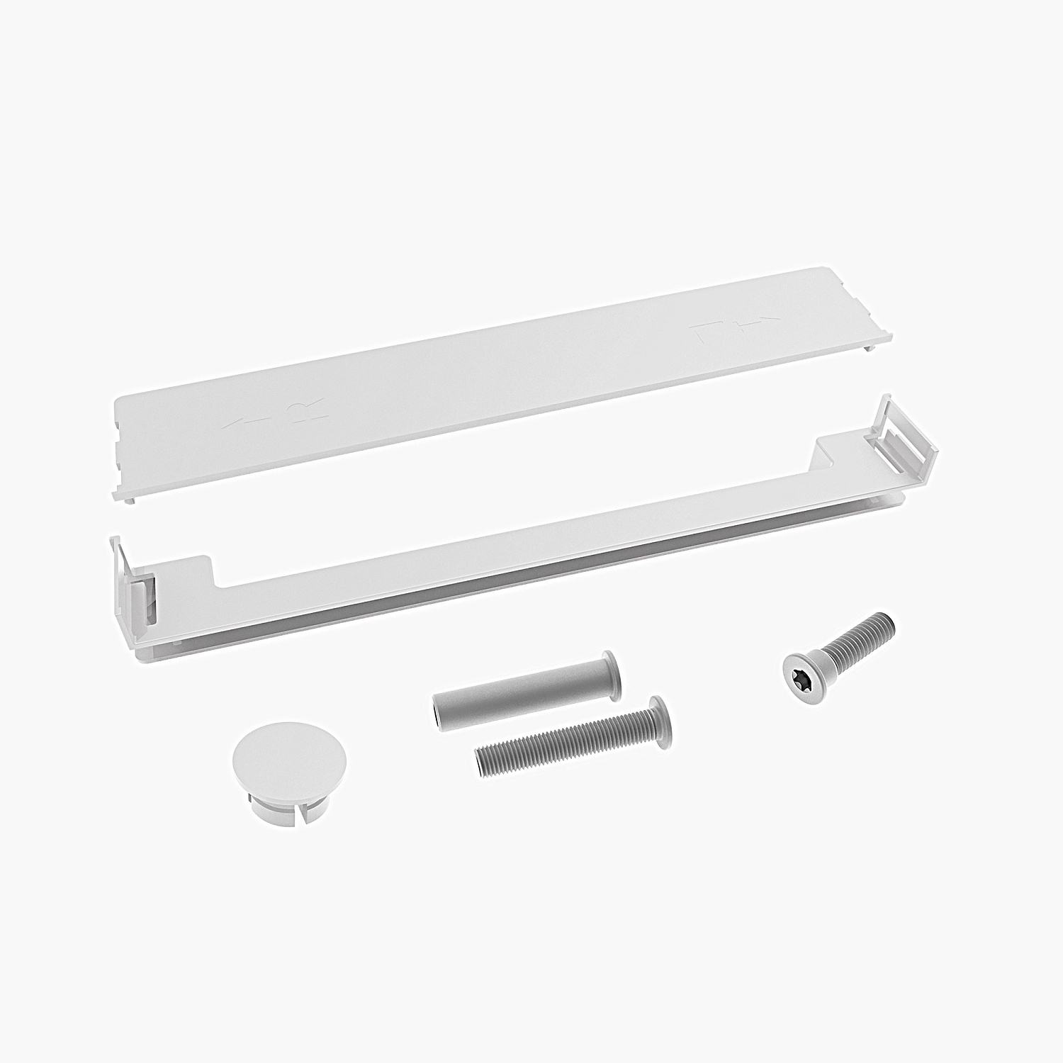 Комплект для торцевой части Фри Слим Флап при врезном монтаже, белый