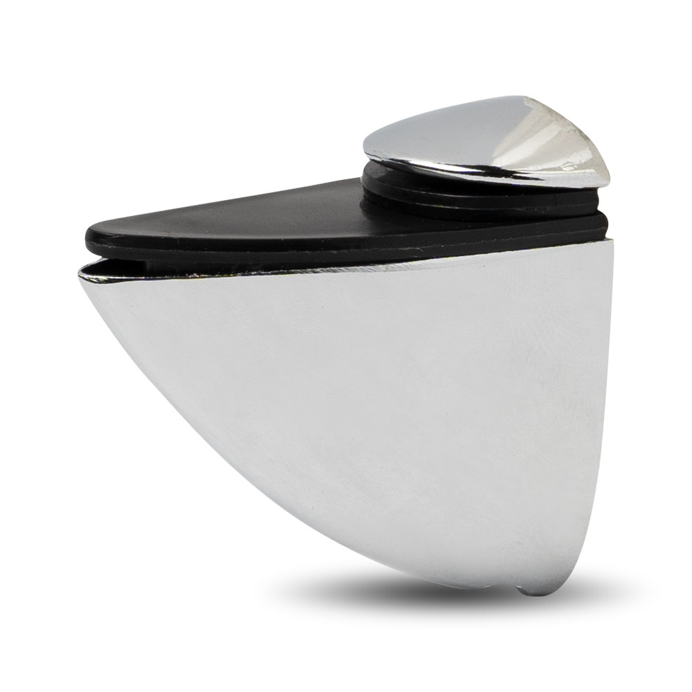 Полкодержатель 304 для ДСП, стекла и пластика, h=12мм, 10кг на пару, металл, матовый хром, JET