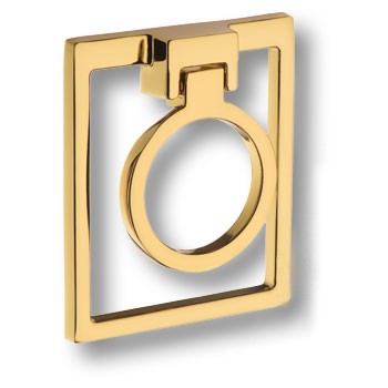 Ручка-кольцо, 4622 0074 GL-GL, 14х74х87мм, металл, глянцевое золото