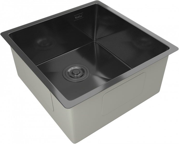 Мойка Rivelato RINOX 4444 UN PVD black, 440х440х200мм, черный PVD