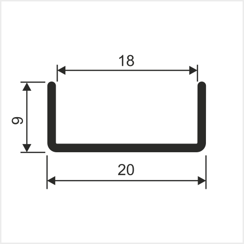 Профиль фасадный для ДСП 18мм, L=5000мм, серебро