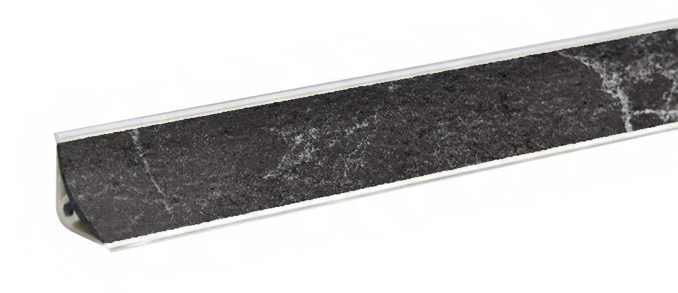 Плинтус LB-15, мрамор марквина серый, L=3000мм, 14,4х14,4мм