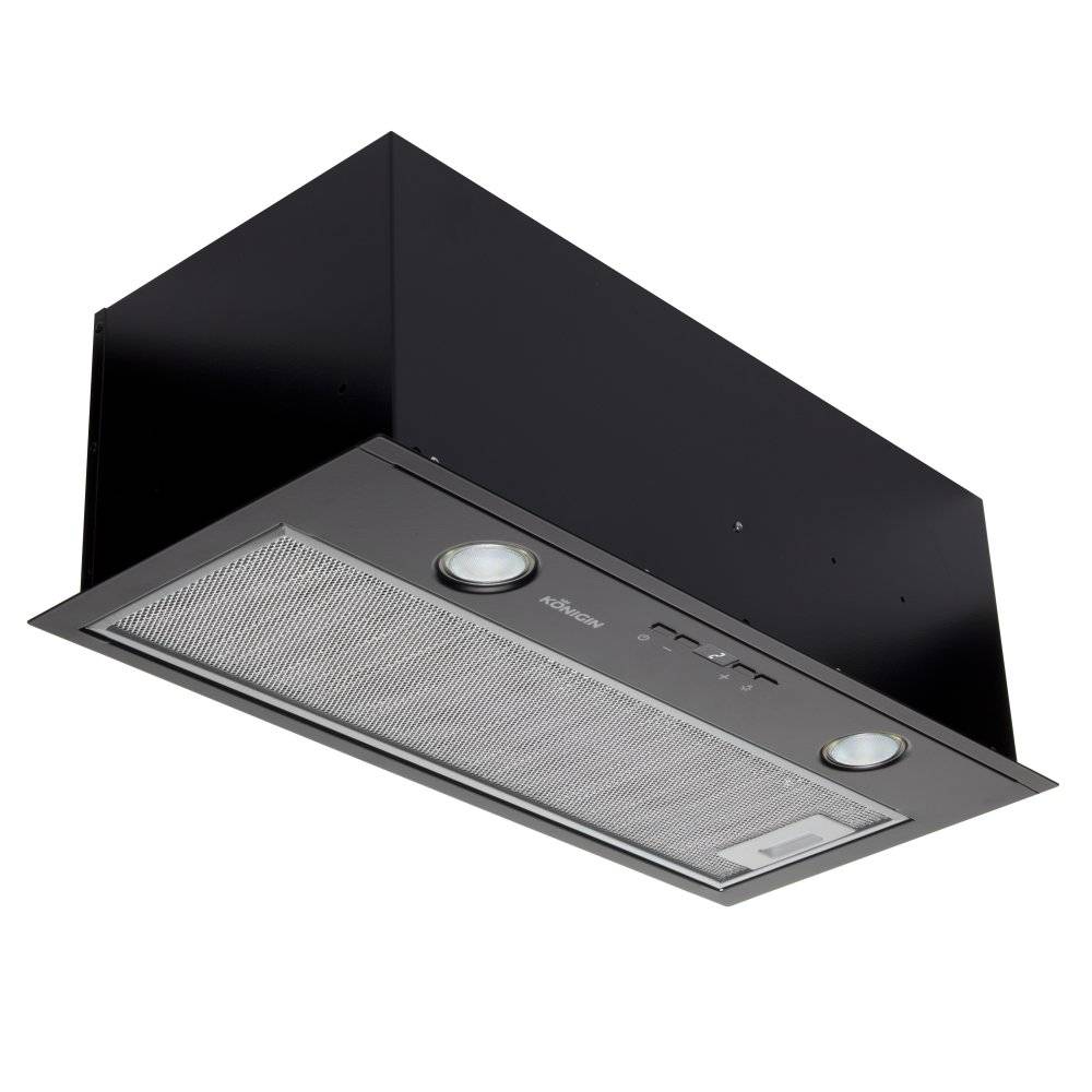 Вытяжка полновстраиваемая Insait, 60см, б/угольного фильтра, ПДУ, черный, Konigin