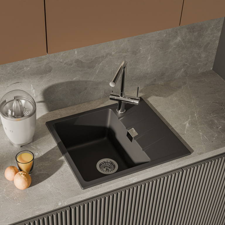 Мойка Rivelato RAUM 58, 580х500х200мм, антрацит