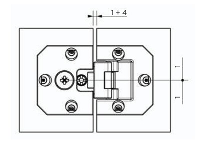 Петля секретерная, d=35мм, врезная, антрацит, Furnital