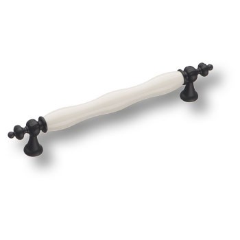 Ручка-скоба, 1670-85-160-000, 160мм, металл/керамика, чёрный/белый