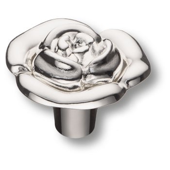 Ручка-кнопка, 15.393.45.15, d=45мм, металл, глянцевое серебро