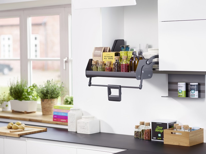 Выдвижная система Ай Мув в базу 800мм, 1 полка, в верхний шкаф, с довод., антрацит, Kessebohmer