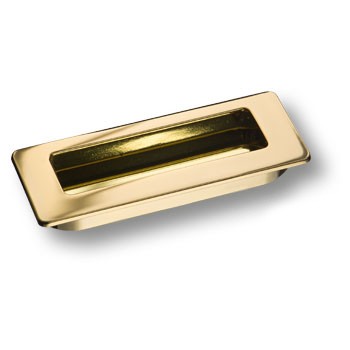 Ручка врезная, 3702-100, 108мм, металл, глянцевое золото