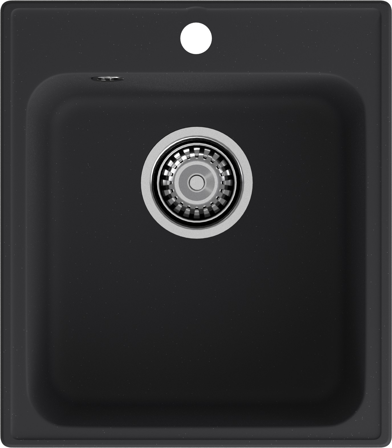 Мойка ЭкоМ 4248, 420х480мм, кварц, черный (без сифона)