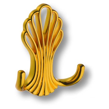 Крючок, 746MP11, двухрожковый, металл, глянцевое золото