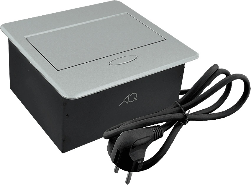 Горизонтальная, 1хEURO+2хUSB A+C, полуавтомат, алюминий, 138х135х68мм, металл/пластик, AQ