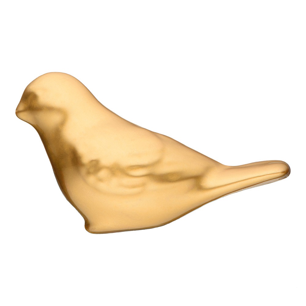 Ручка-кнопка, 10630 BIRD GOLD RIGHT, керамика, золотой