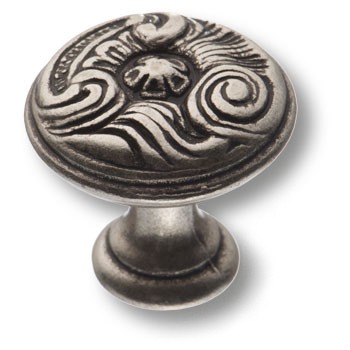 Ручка-кнопка, 15.366.25.16, d=25мм, металл, античное серебро