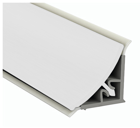 Плинтус пристеночный, 16х16мм, L=4200мм, пластик/алюминий, белый матовый