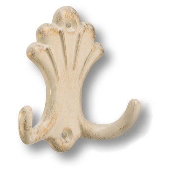 Крючок, 15.722.00.20, двухрожковый, металл, слоновая кость