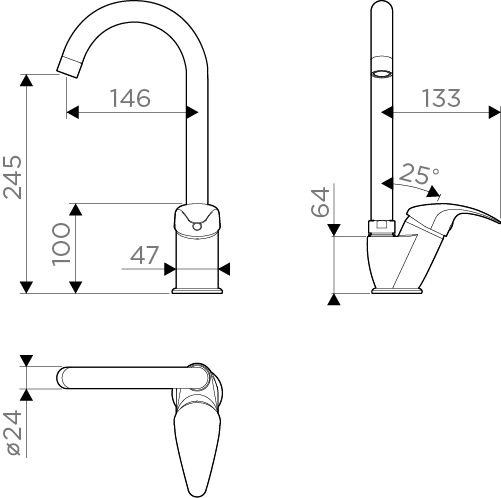 Смеситель Umi-AB, латунь, античная латунь