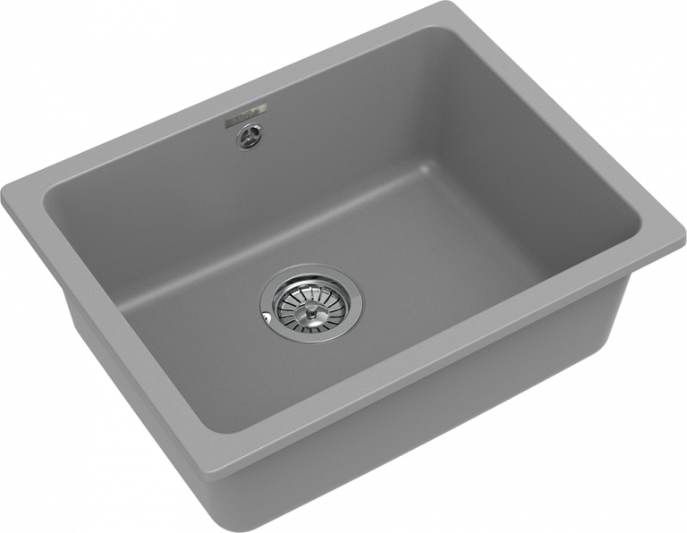 Мойка Rivelato BERKANA 50, 560х430х200мм, серый металлик