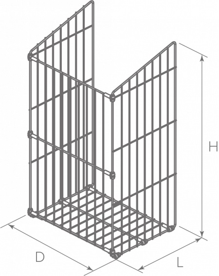 Корзина для белья, фасад 400мм, 305х330х620мм, сталь, белый