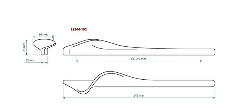 Ручка-скоба, LS244-192 BLN, 192мм, металл, черный никель