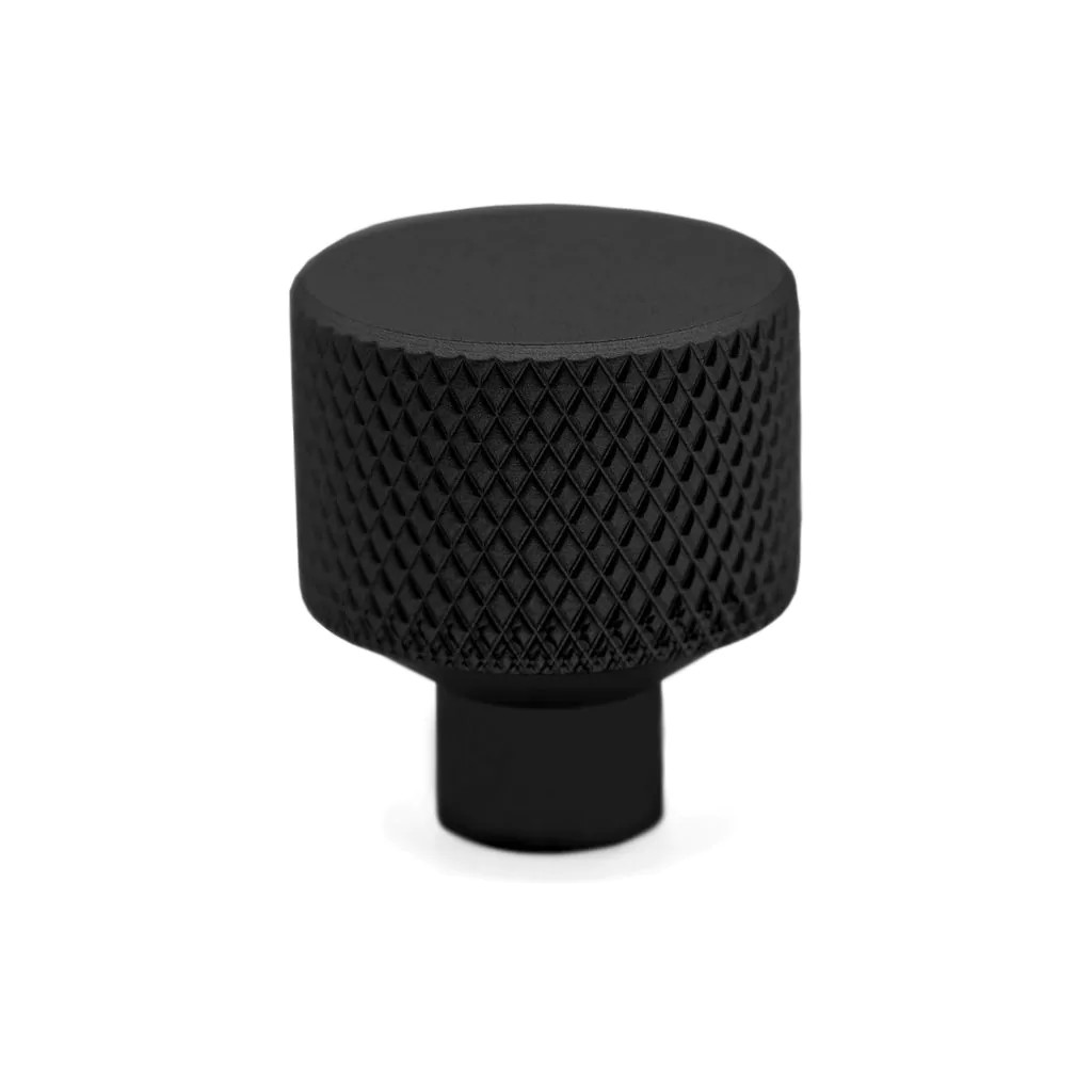 Ручка-кнопка, A-1672RA2.A10, GRETA, d=22мм, металл, анодированный черный, Nomet