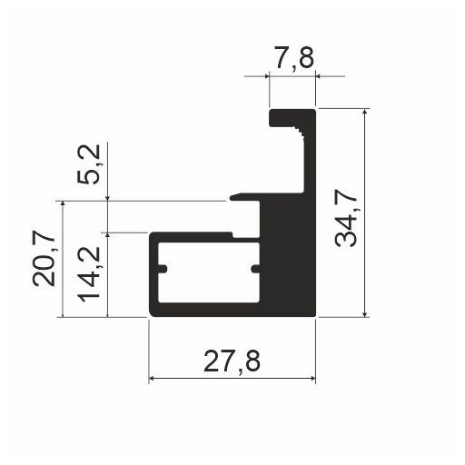 Профиль-ручка MF51, L=3000мм, черный браш
