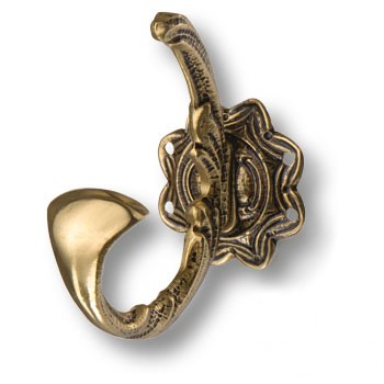 Крючок, С62-02, однорожковый, латунь, бронза