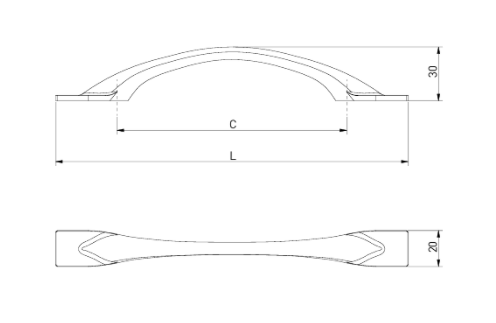 Ручка-скоба, FLOW, 128мм, металл, инокс