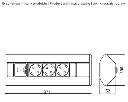 Угловая накладная, 3хEURO+2USB A, серый, усовое заземл., IP20, пластик, GTV