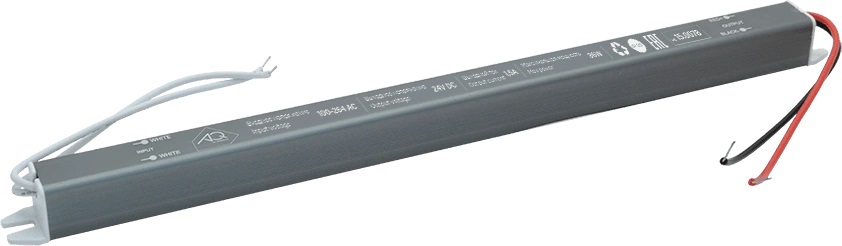 Трансформатор  36W/24V, IP20, сверхтонкий, без шнура, металлический, SLIM AQ