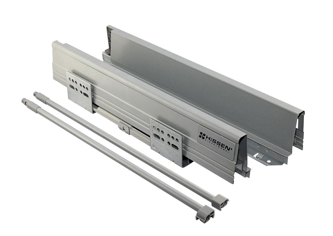 Ящик Prime Box, L=450мм, H=135мм, с 2 рейлингами, серый, HISSEN