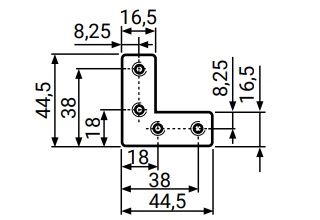 Уголок для профиля MF50/51/52 литой