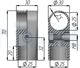 R-42М Муфта одинарная соединение 90" малая, CMF