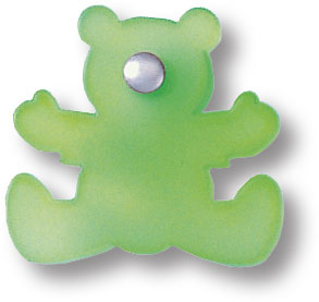 Ручка-кнопка, 3017.0050.021.184, 50х45х25мм, пластик, салатовый, "Мишка"