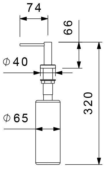 Дозатор Rivelato RD-500, d=35 мм, 500мл, антрацит