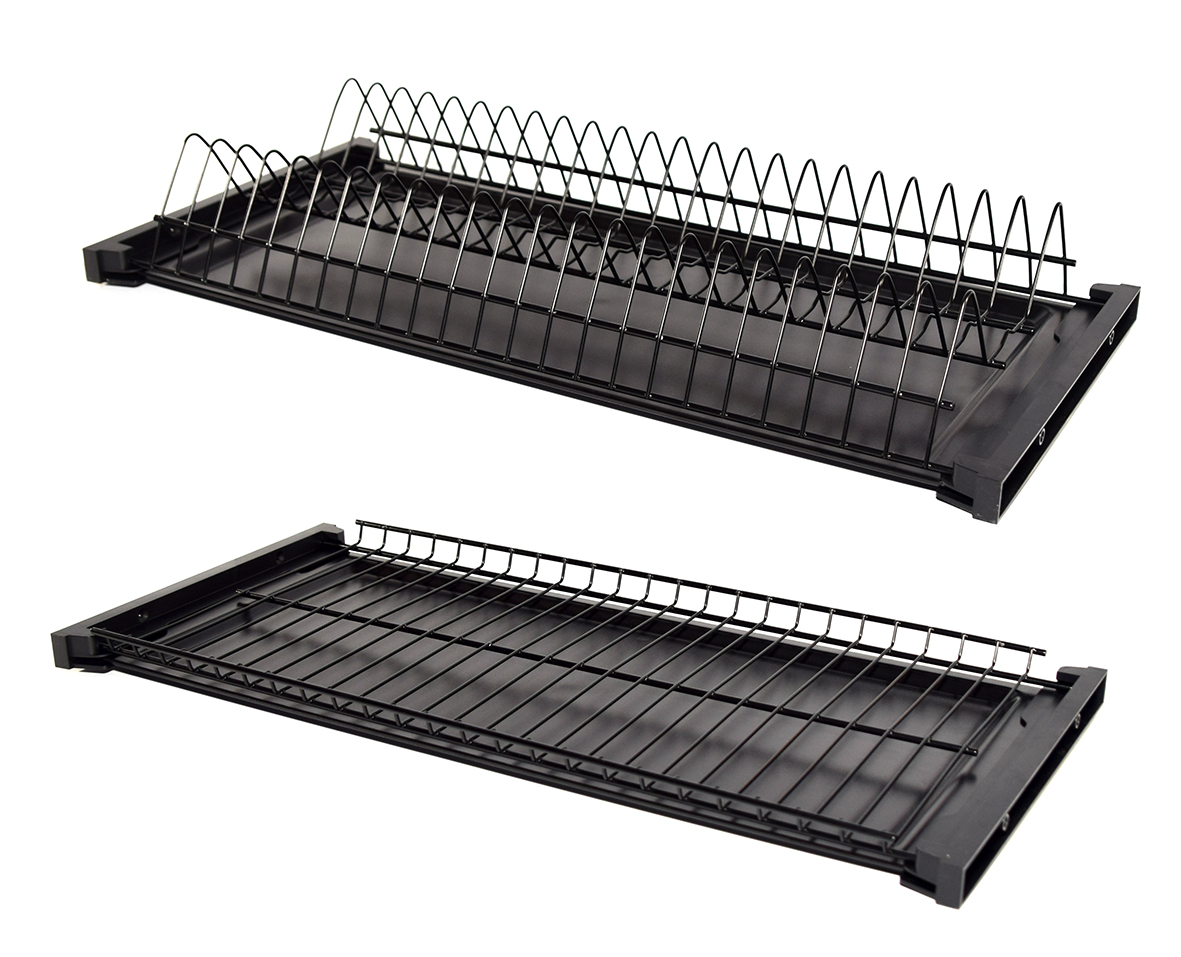 Сушка 2-х ярусная, 450мм, с 2-мя поддонами, без рамы, полимерное покрытие, черный