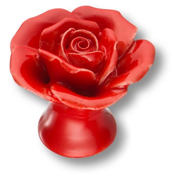 Ручка-кнопка, 3060, d=40мм, керамика, красный