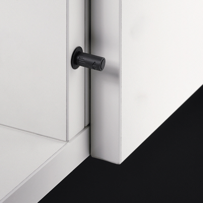 Толкатель Push Open Pin без магнита, врезной, длинный ход, пластик, светло-серый, Hettich
