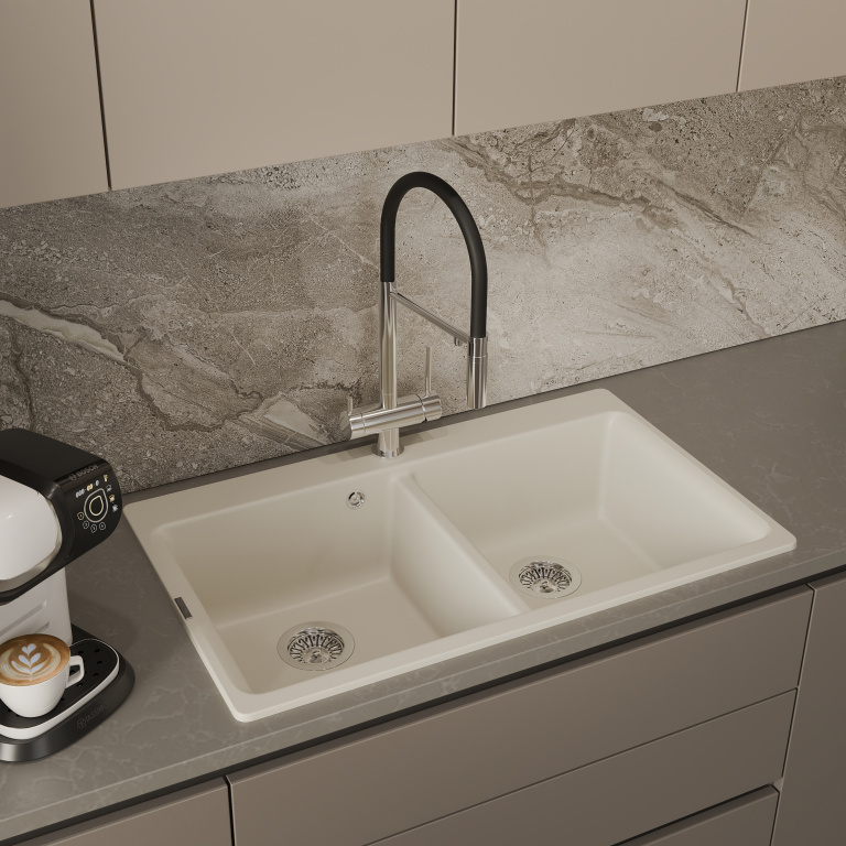 Мойка Rivelato AXEL 90-2D, 870х520x200мм, темно-бежевый