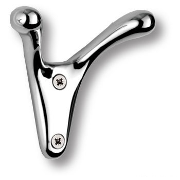 Крючок, 725MP02, двухрожковый, металл, глянцевый хром