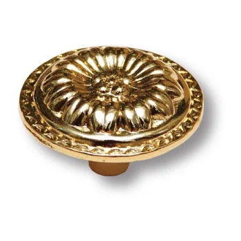 Ручка-кнопка, 1091.0040.024, d=40мм, металл, глянцевое золото