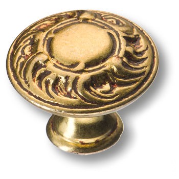 Ручка-кнопка, 15.352.01.13, d=30мм, металл, французское золото