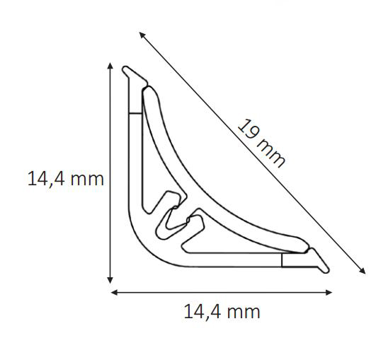 Плинтус LB-15, Stromboli Grey, L=3000мм, 14,4х14,4мм (6014)