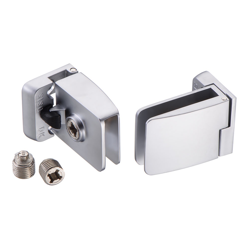 Петли SQUARE для стекла на узкие рамки (компл. верх+низ), алюминий