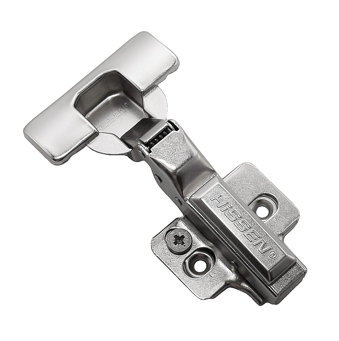 Петля полунакладная 110*, доводчик, two way, планка 3D, регулировка 3D, 48мм, HISSEN