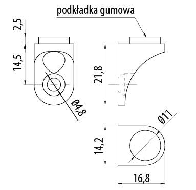 Полкодержатель для стекла 4-10мм, с присоской, хром, GTV