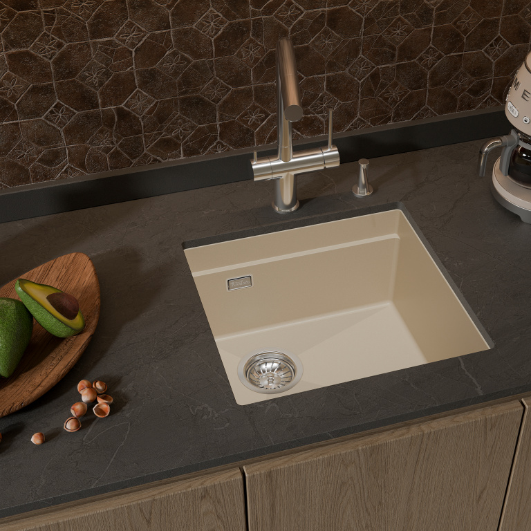 Мойка Rivelato LINO 454-L, 450х440х200мм, темно-бежевый