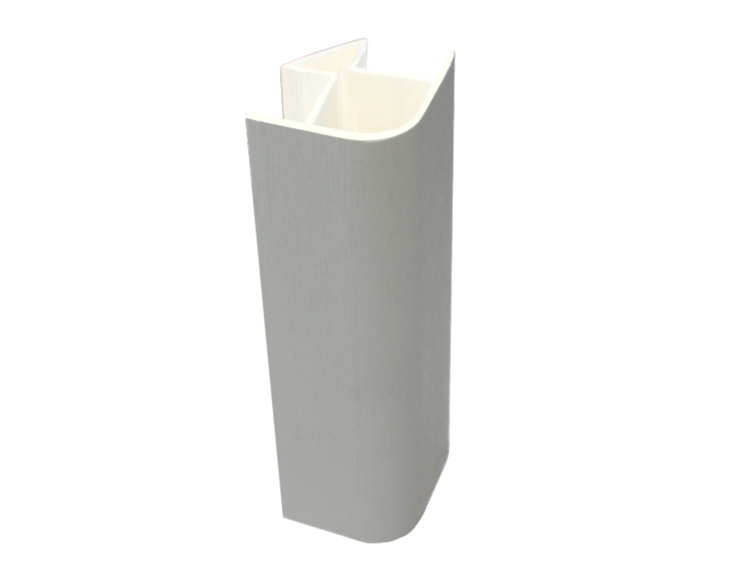 Угол 90* для цоколя универсальный, h=100мм, пластик, титан, Россия