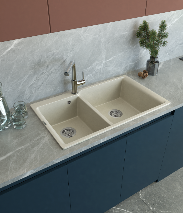 Мойка Rivelato AXEL 90D, 870х520x200 мм, темно-бежевый